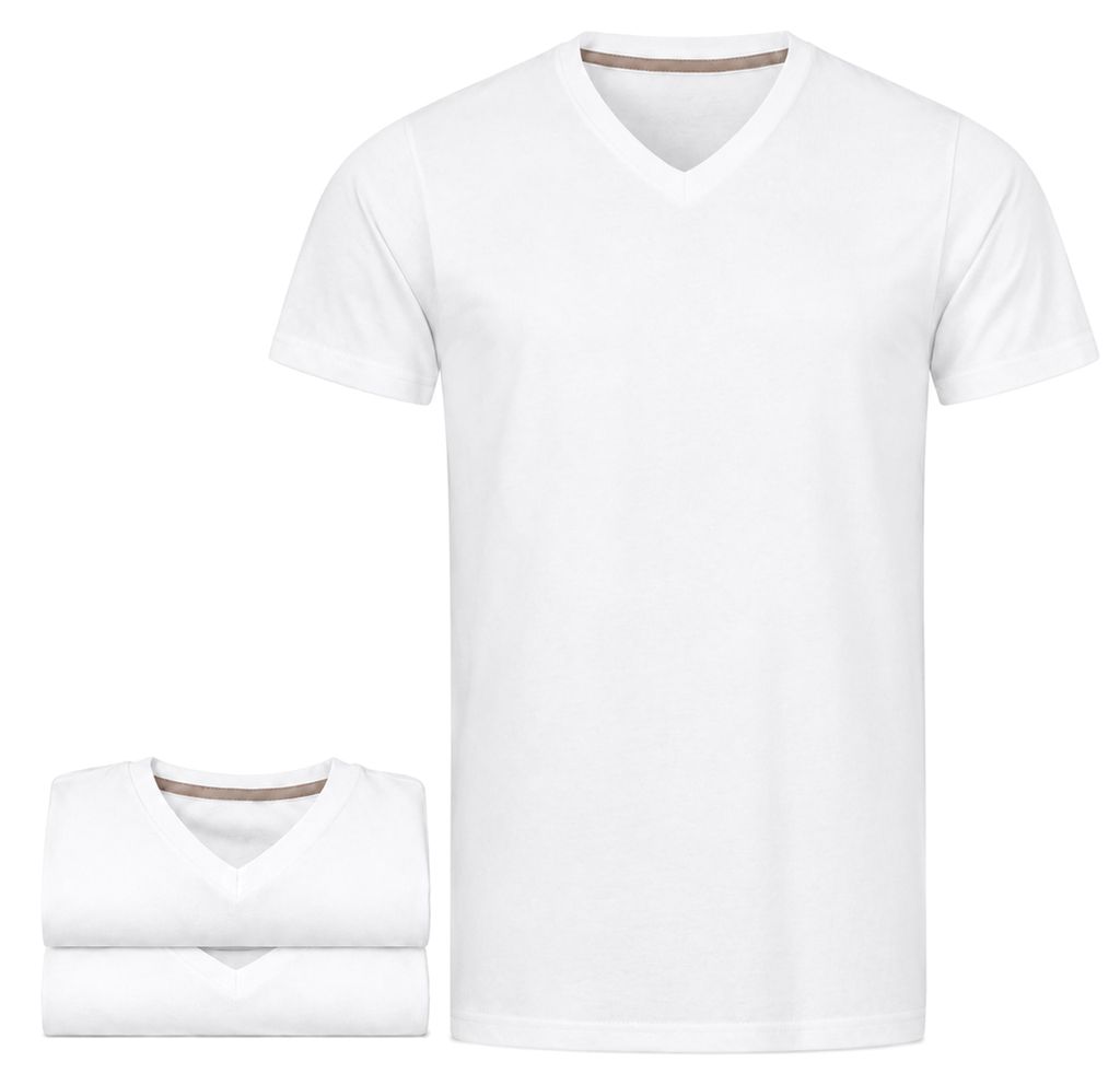 Mivaro Herren T-Shirt 3er Pack V-Ausschnitt Weiß - V-Neck Produktbild 