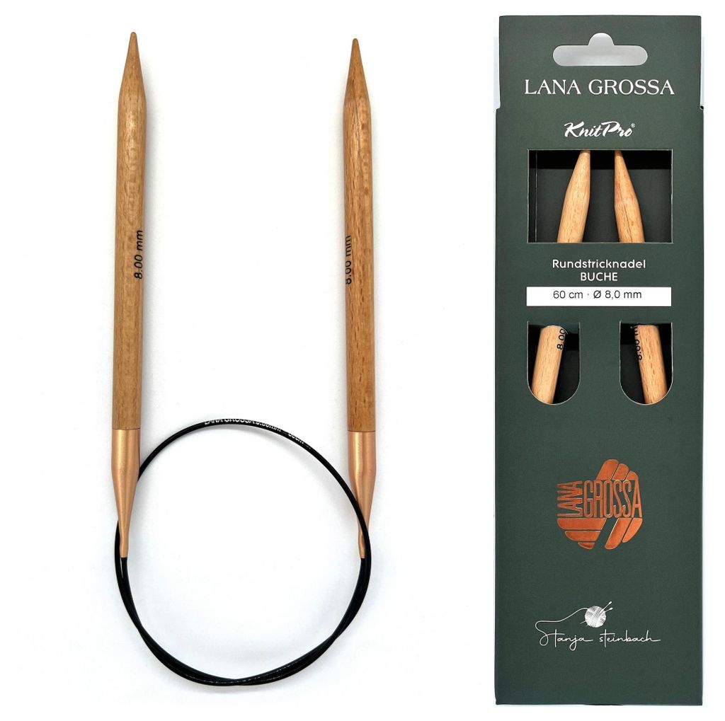 Lana Grossa - Rundstricknadel Holz Buche 80cm 6.0mm Produktbild 