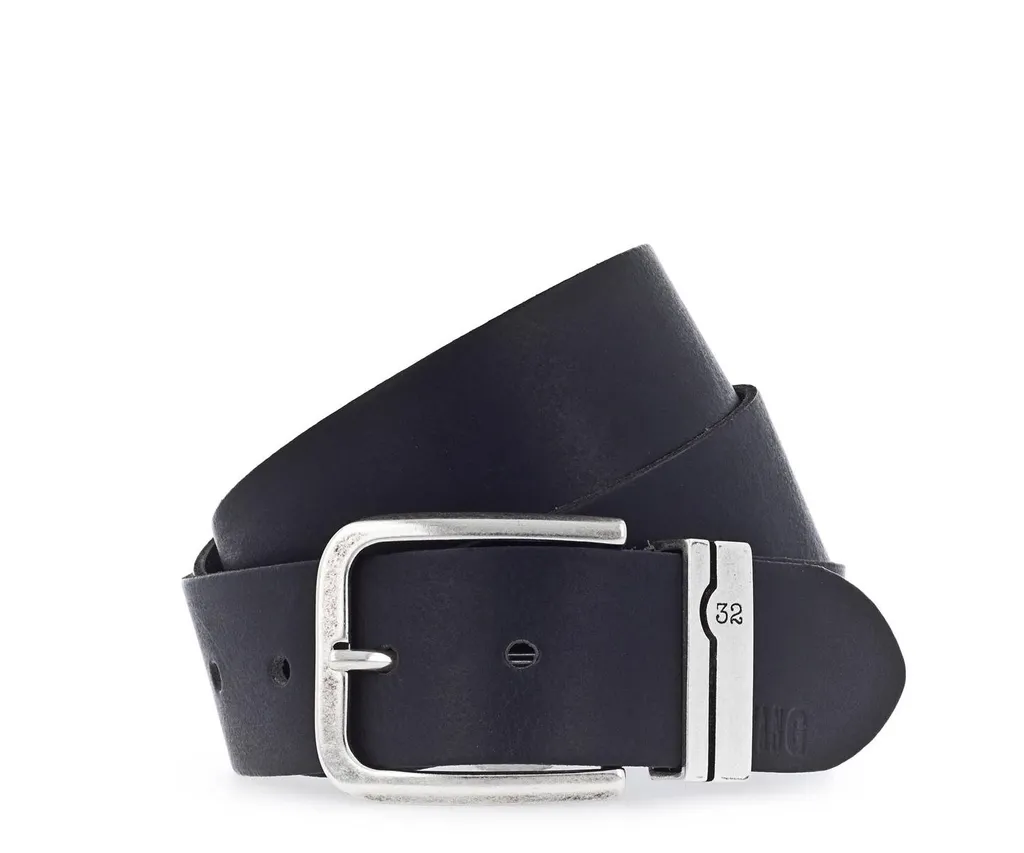 Mustang Fashion Leather Belt W85 Nero - Cintura Pelle 4cm Uomo