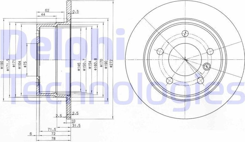 2x disco freno DELPHI BG3040 per BMW 3 Berlina (E36) 3 Immagine del prodotto 