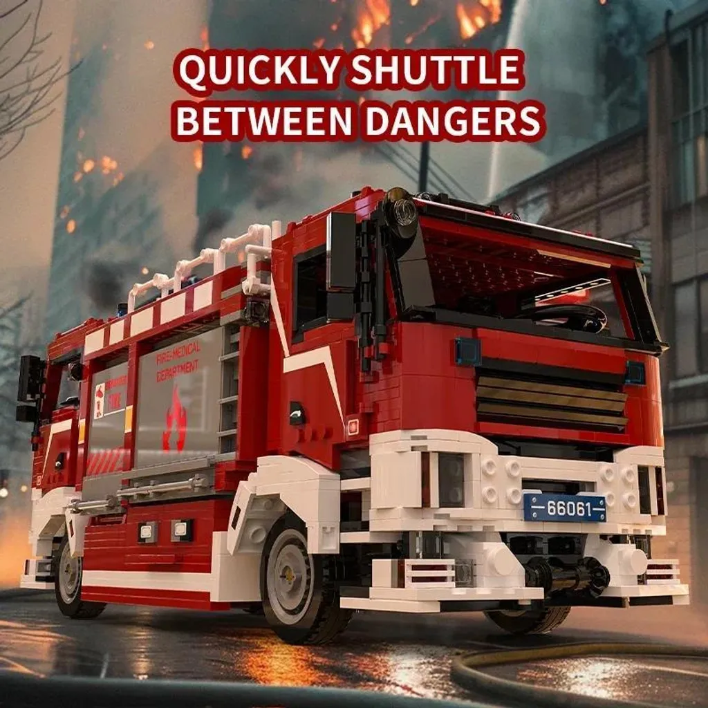 Camion de pompiers à double tête avec jet d'eau réel, modèle SD-200
