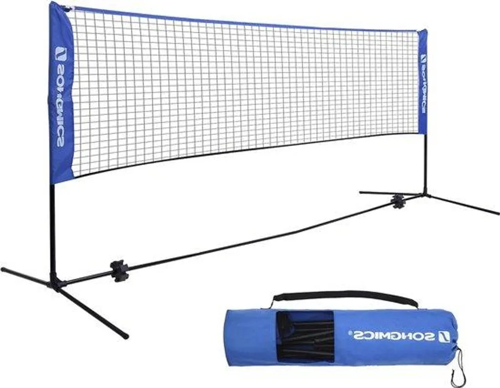 Filet de badminton autoportant en métal noir robuste et réglable