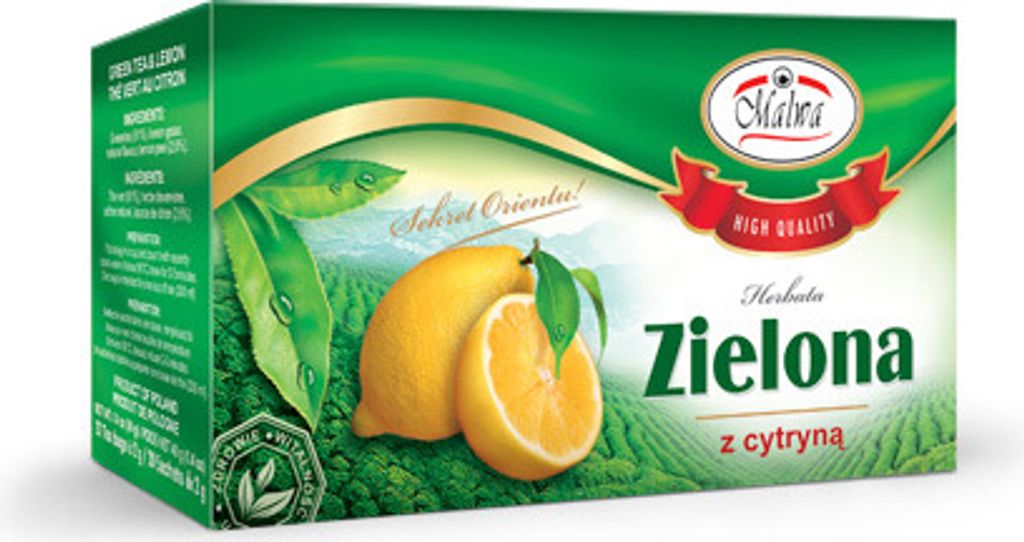 Grüner Tee mit Zitrone 20x2g / Malwa
