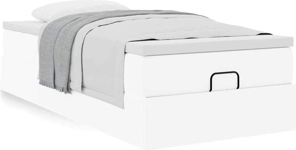 Möbel Ottoman-Bett mit Matratze Weiß 80x200 cm Kunstleder - Klassische Betten 3311007