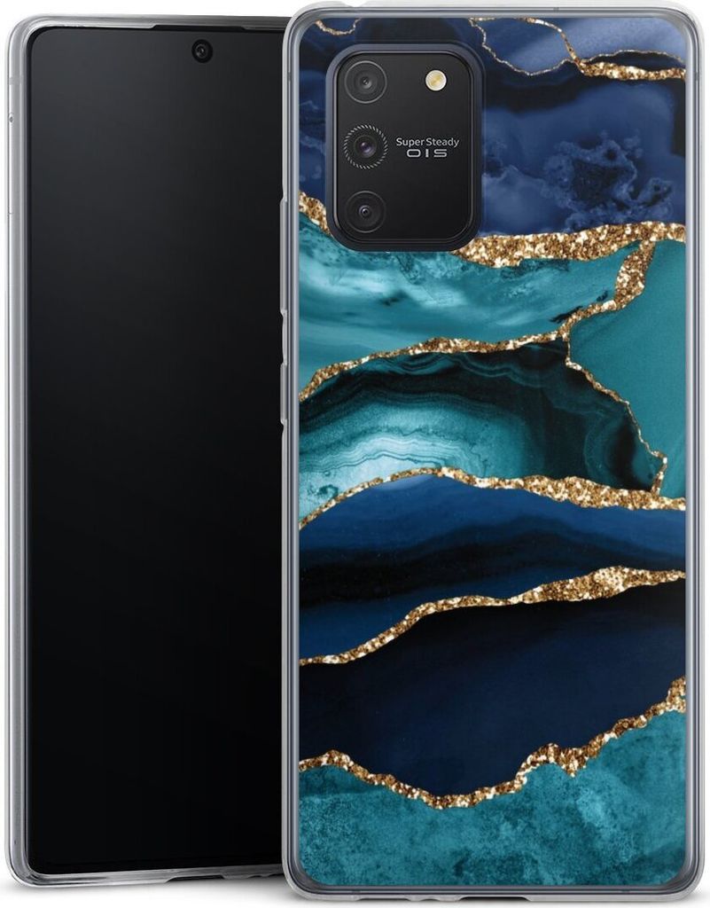 DeinDesign Slim Hülle für Samsung Galaxy S10 Lite Silikon Case Ultra Dünn Handyhülle Glitzer Look Marmor Trends