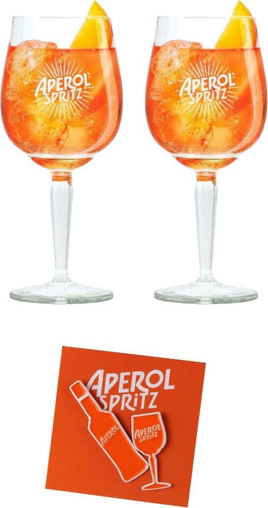 Aperol Spritz Duo-Set – 2 Gläser + 2 auffällige Pins im Set Produktbild 