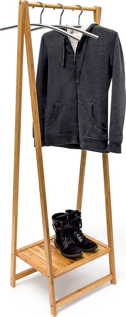 Bambusowy wieszak na ubrania z półką na buty RD9033 Zdjęcie produktu 
