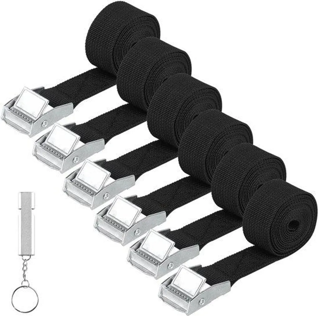 Sangles de serrage réglables 25 mm noires pour fixer vélos et voitures