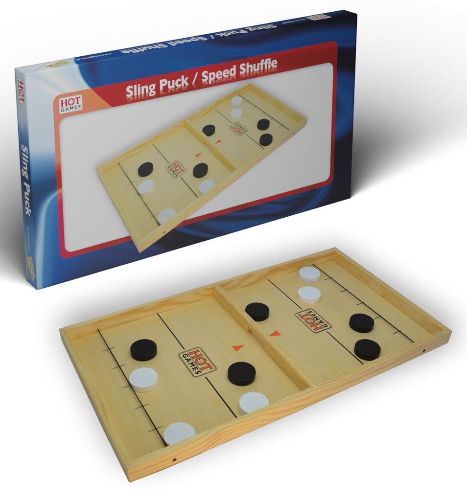 HOT Games Sling Puck Spiel groß 54 x 27 cm.