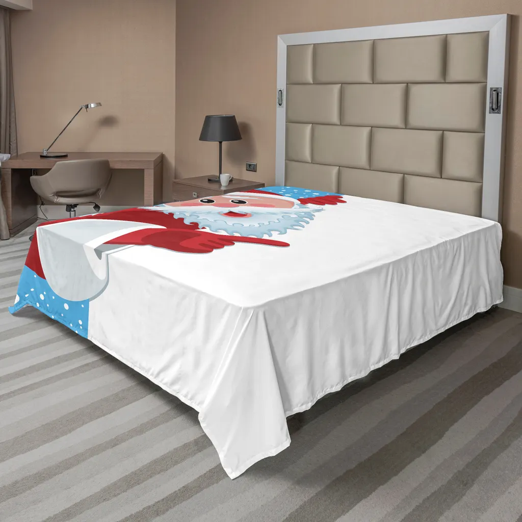 Drap plat pour lit décoratif de Noël 260x228 cm idéal pour l'hiver
