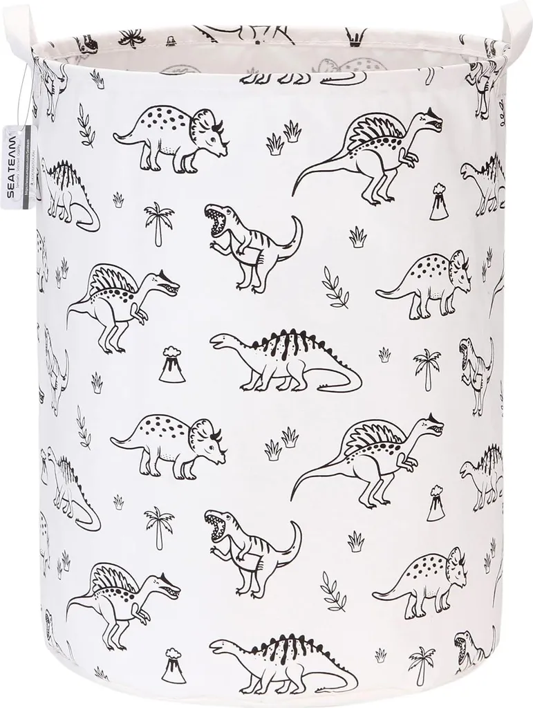 Panier de rangement étanche en ramie naturelle motif fleur bleu
