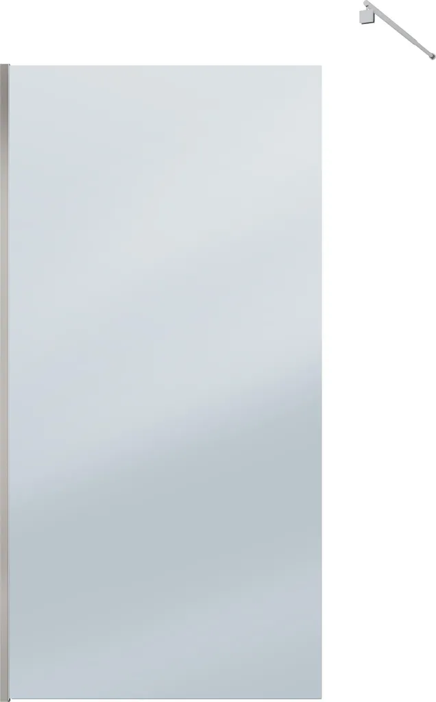 Paroi de Douche en Verre Fumé 8mm de 100x200 cm avec Barre Extensible