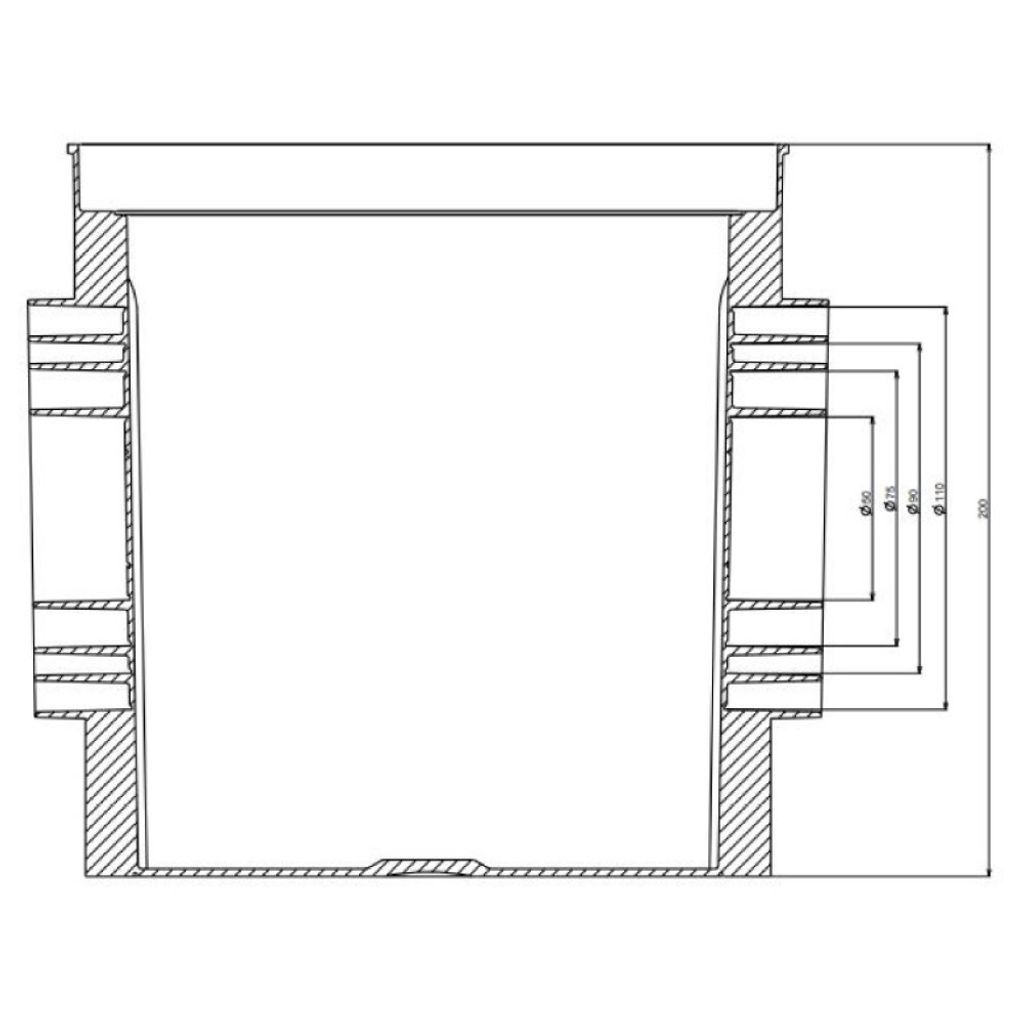 Revisionsschacht Kontrollschacht 200 x 200 x 200 mm mit Produktbild 7