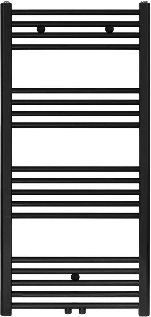Badheizkörper - Mittelanschluss Schwarz Matt Gebürstet - 1200 x 600 (HxB)- 616W