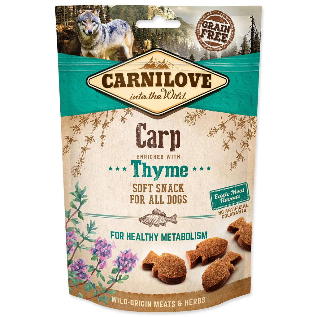 Carnilove Snack Carpa e Timo 200g x10 - Supporto Metabolico Naturale
