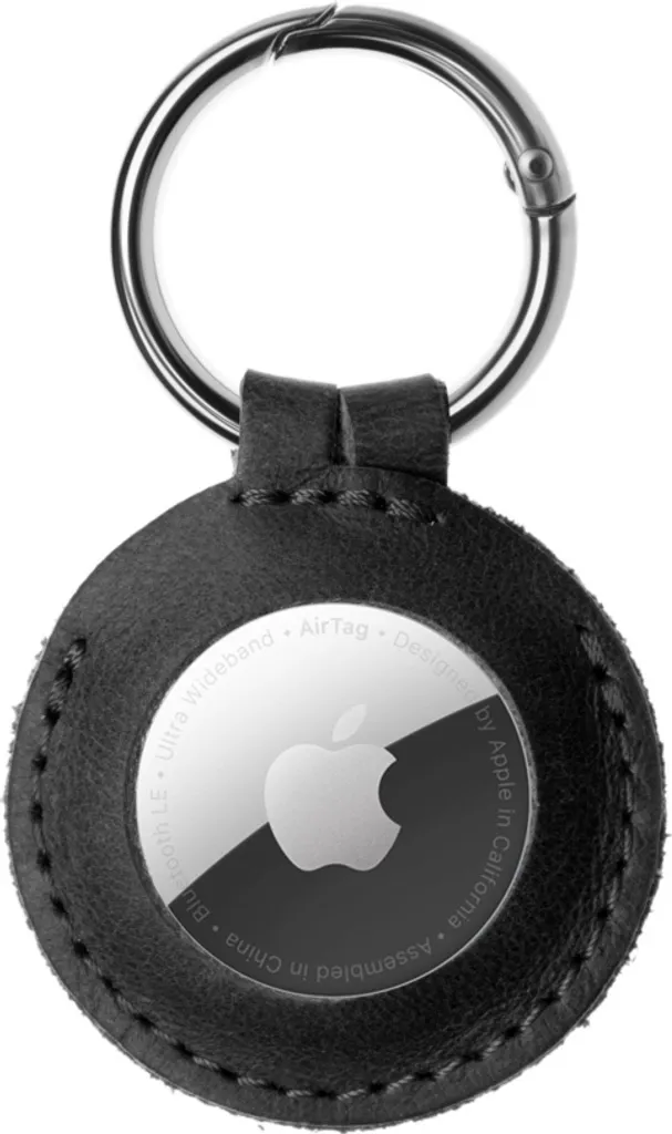Custodia FIXED AirTag Black Genuine Leather | Accessorio Business Top