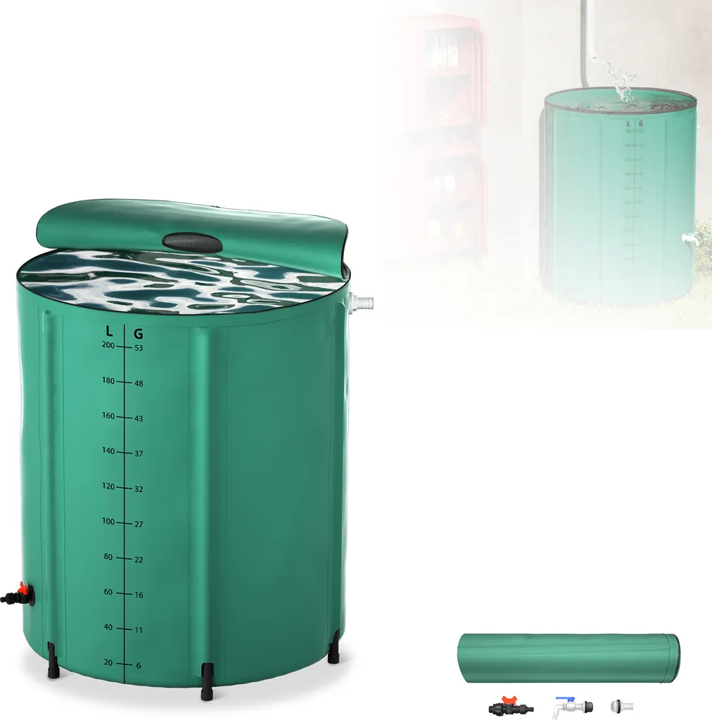 Récupérateur d'eau de pluie pliable 200L LZQ Cuve souple avec échelle