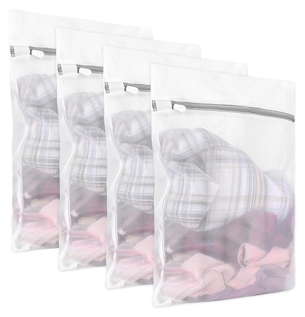 4 Stück Wäschenetz für Waschmaschine, Wäschesack 30 x 40cm, Waschmaschine Laundry Bag für Feinwäsche, Wäschenetz Klein mit Versteckter Reiß...