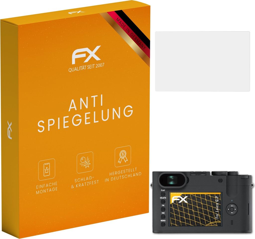 atFoliX FX-Antireflex 3x Schutzfolie kompatibel mit Leica Q-P Displayfolie