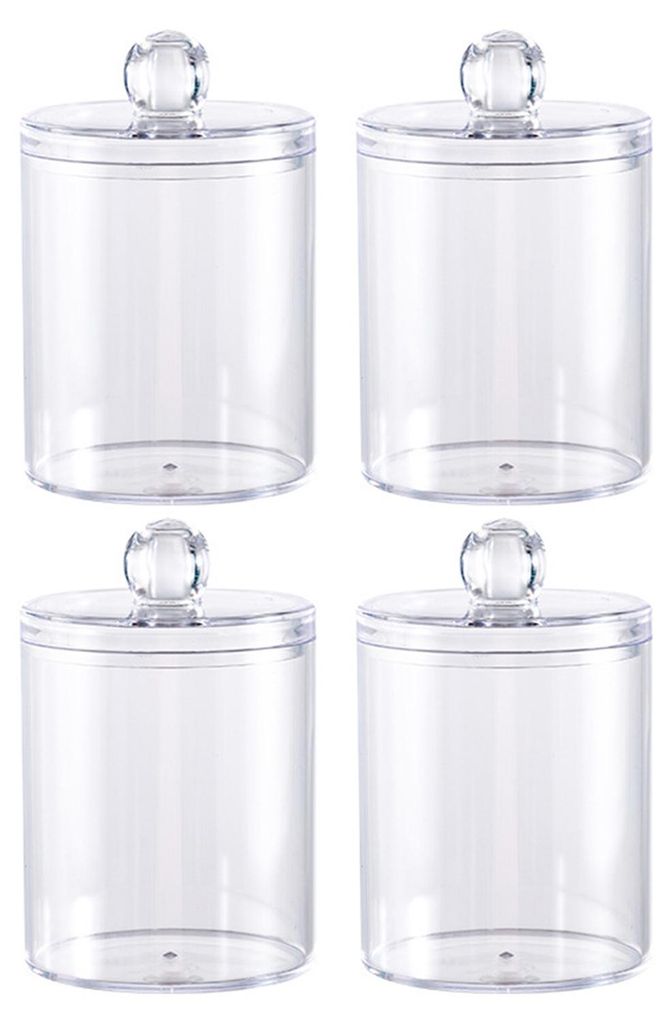 2/4 Stück Wattestäbchenhalter, Badezimmer-Aufbewahrungsboxen mit Deckel, großes Fassungsvermögen, transparentes Design, Behälter für Wattebä...