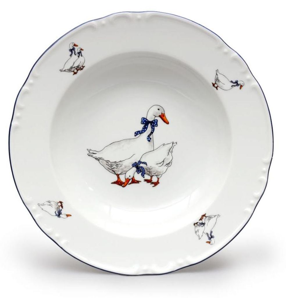 Thun 1794 Assiette creuse, oies, 23 cm, Porcelaine tchèque, Image du produit 