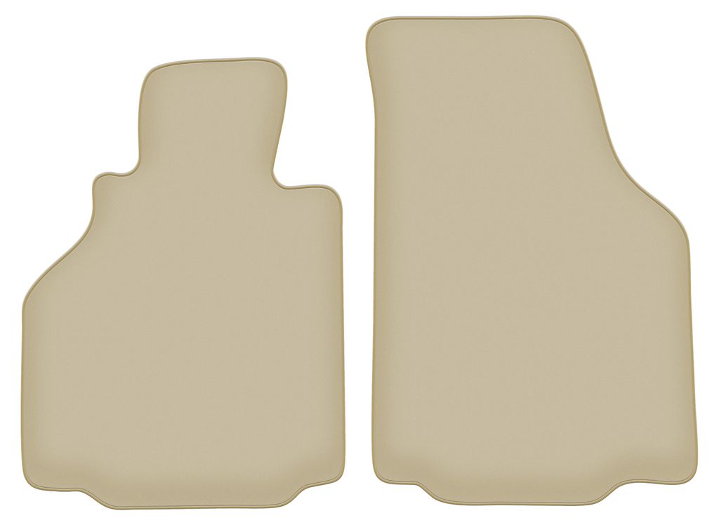 Velours-Fußmatten Vorne PREMIUM beige passend für Porsche Boxster (typ. 986) (1997-2004, Coupé, Cabrio) – mit Befestigungen – passgenau