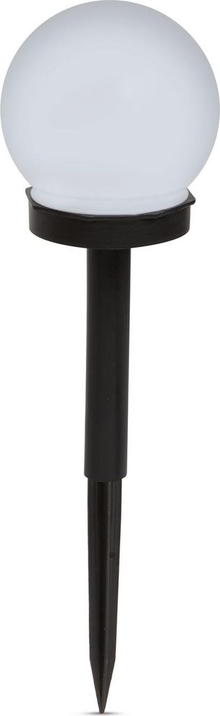 Solar-LED-Gartenleuchte mit Erdspieß - Kugelförmig - Ø10 cm - Kaltweiß - Solarbetrieben - Schaltet sich bei Dämmerung automatisch ein - Für G...