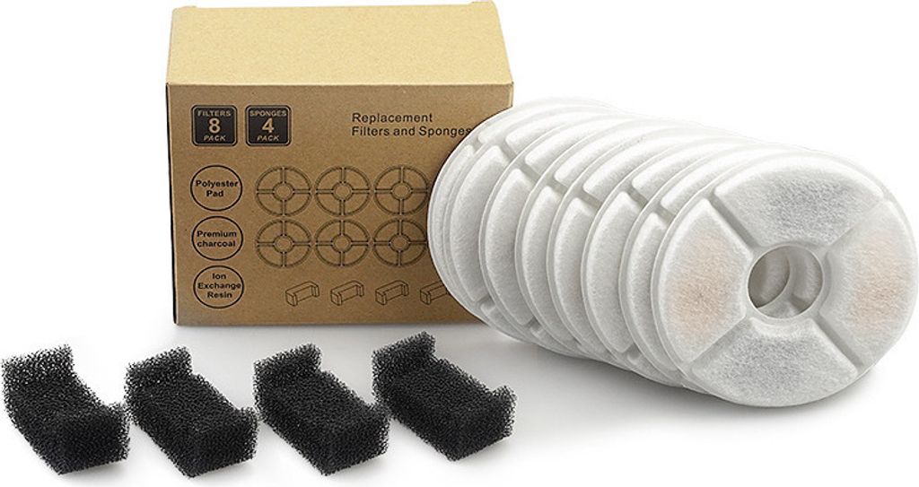16-teiliges Katzenbrunnen Filter Set - Aktivkohle & Schaumstoff Filter Für Sauberes Trinkwasser