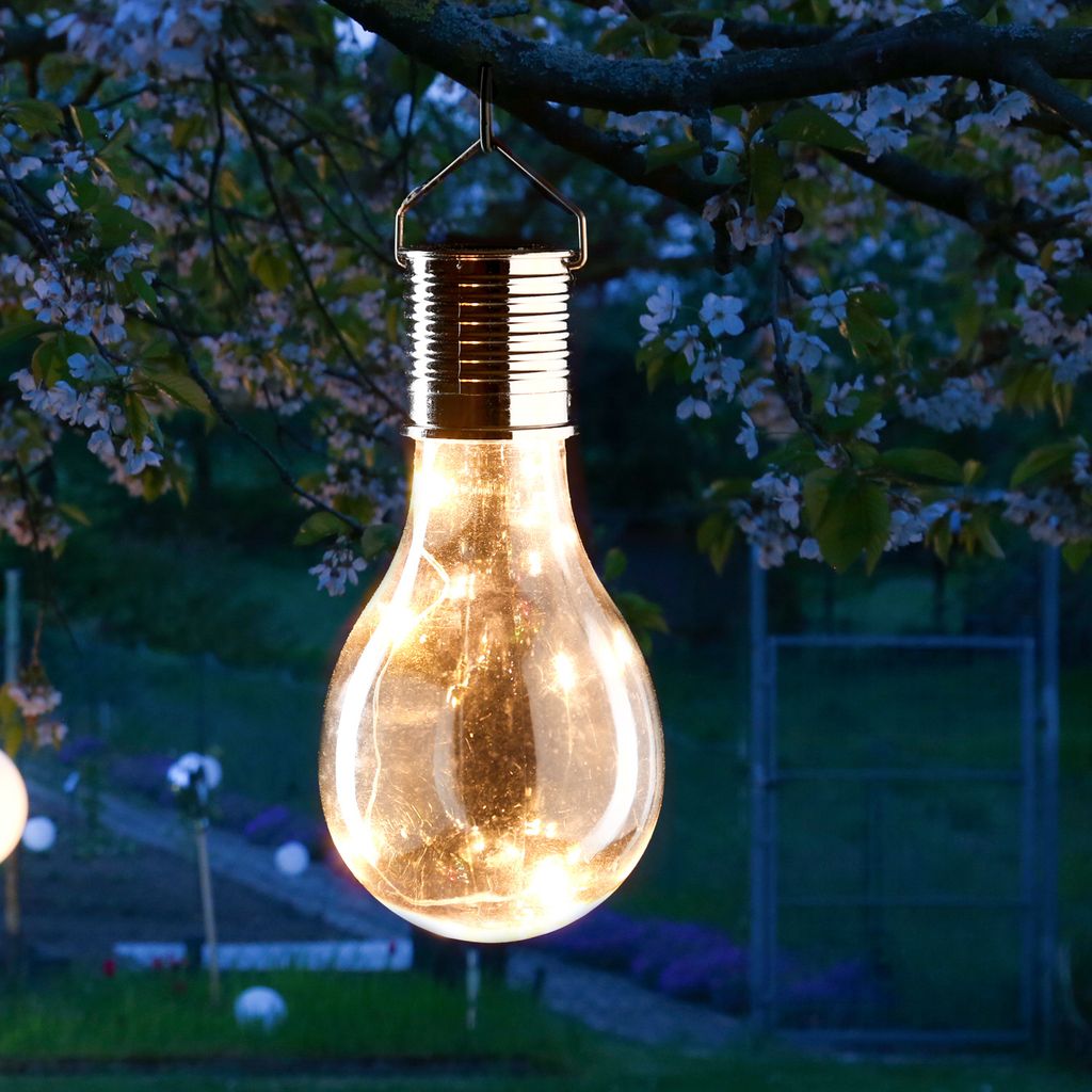 LED Solar Glühbirne GLOW - warmweiße LED Drahtlichterkette Produktbild 