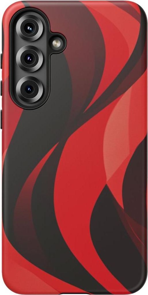 Modernes Wellenmuster in Rot – Handyhülle Kompatibel mit Galaxy S25 Plus