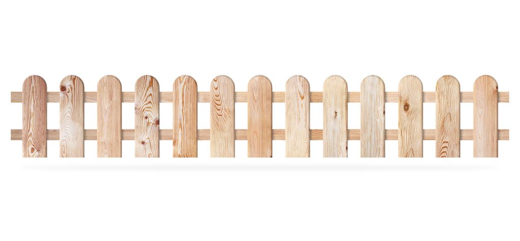 Woodino - Staketenzaun 180 x 30 cm Zaunlatte Gartenzaun aus Lärche, Holzzaun, Lattenzaun, Lärchenholz