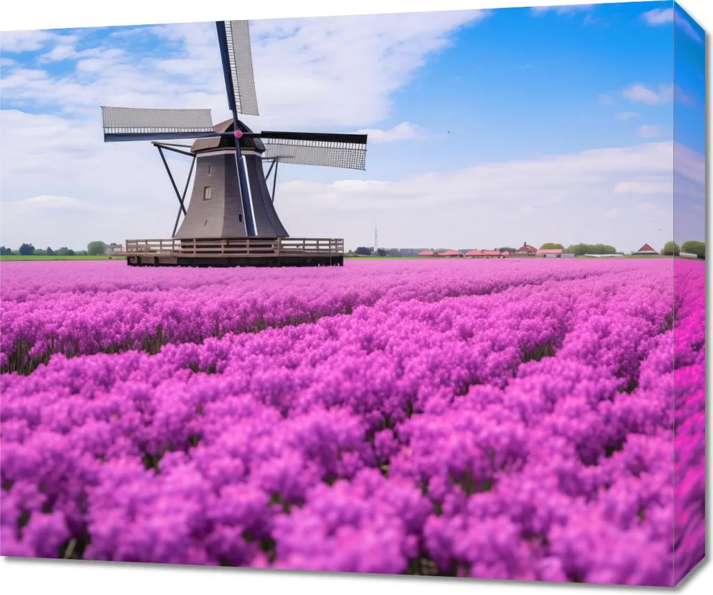 Quadro Vintage Mulino Olandese 60x50 - Emozioni su Tela per Casa