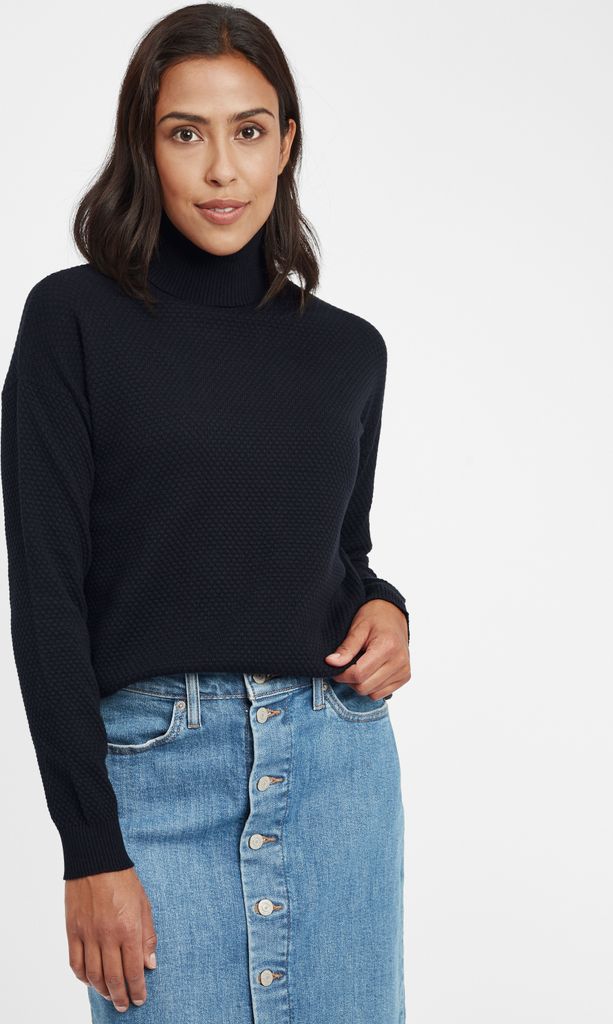 OXMO OXSina Damen Rollkragenpullover Pullover Pulli mit Rollkragen Rippbündchen 100% Baumwolle Regular fit