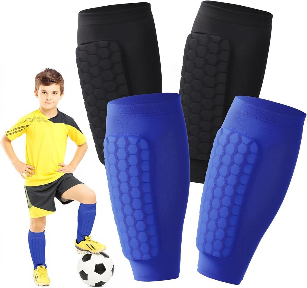 2 Paare Schienbeinschoner Kinder Fussball, Produktbild 