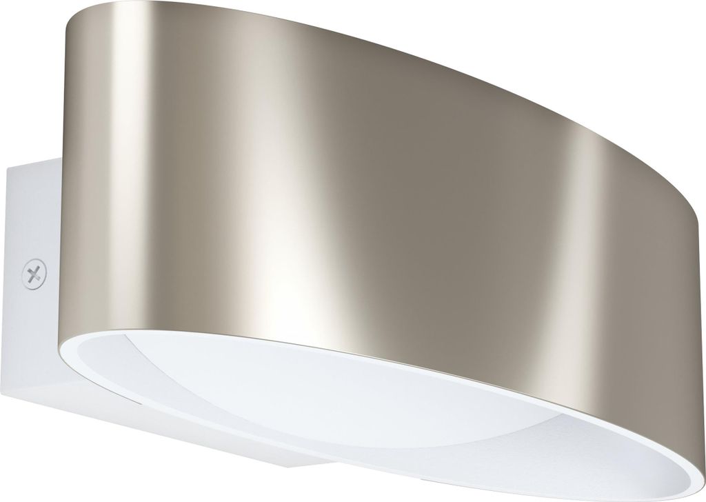 MACCACARI Wand-/Deckenleuchte Lampe Beleuchtung - L27 x H7,5 x AL13 cm - weiß, nickel-matt - IP20