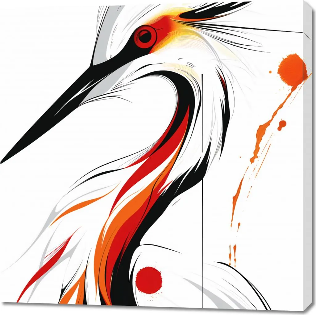 Image 90 x 90 cm Cigogne pour Déco Salon - Ambiance Alsacienne
