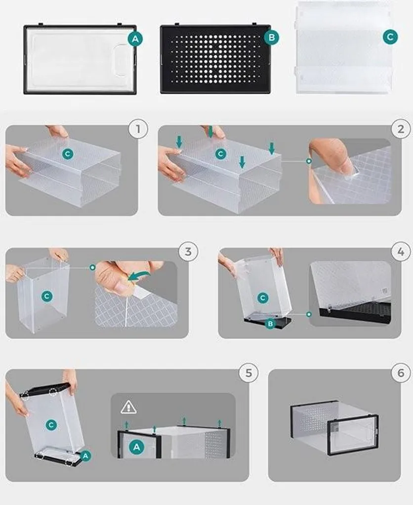 Boîtes à chaussures transparentes et empilables pour pointure max 42 - 4