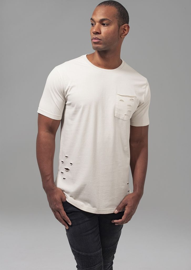 Urban Classics T-Shirt Ripped Pocket Tee Sand-M