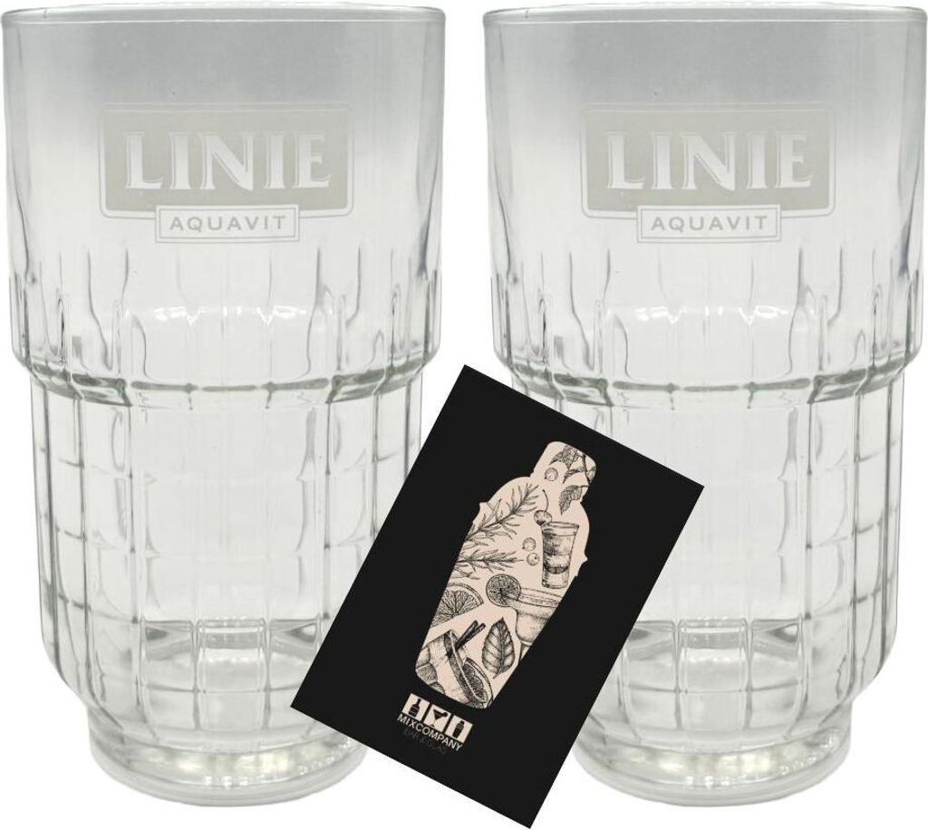Linie Aquavit Gläser 2er-Set – Longdrinkgläser im nordischen Design, nicht geeicht