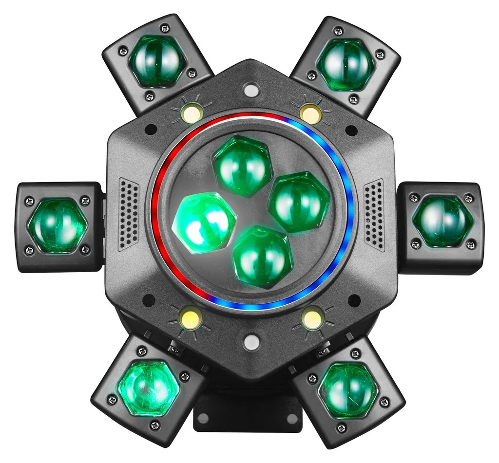 Projecteur à tête mobile MJ-OS-028 avec effets RGBW et prise européenne