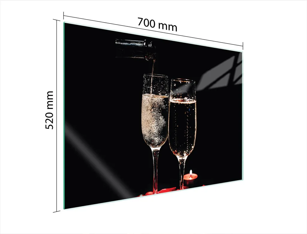 Piatto di Protezione in Vetro 70x52 Vino | Copri Piano Cottura Elegante