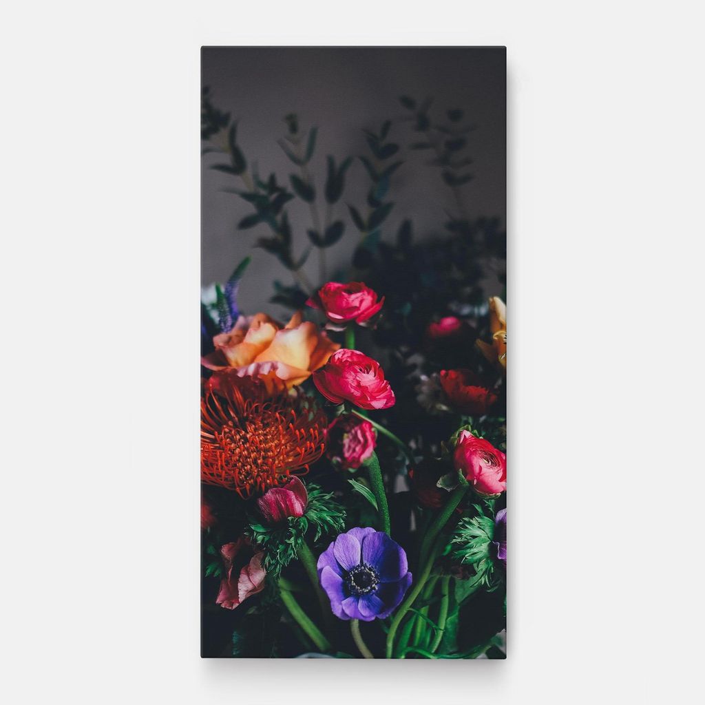 ARTHUB Leinwandbild 50x100 cm, Flower Garden | Wohnzimmerdekoration, Hängende Bilder, Wanddekoration, Heimdekoration, Blumen, Blumen in der Natur