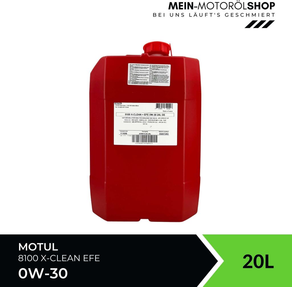 Motul 8100 X-Clean + EFE 0W-30 20 Liter