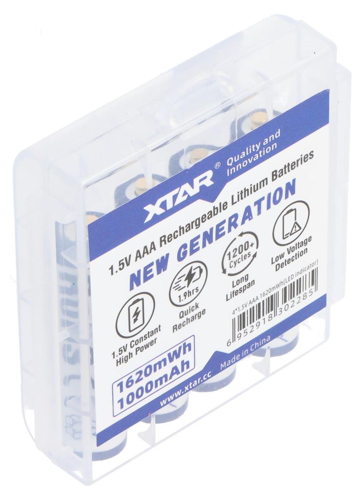 4 Stück Xtar AAA 1,5V 1620mWh (ca. 1000mAh) (Micro, LR03) Produktbild 