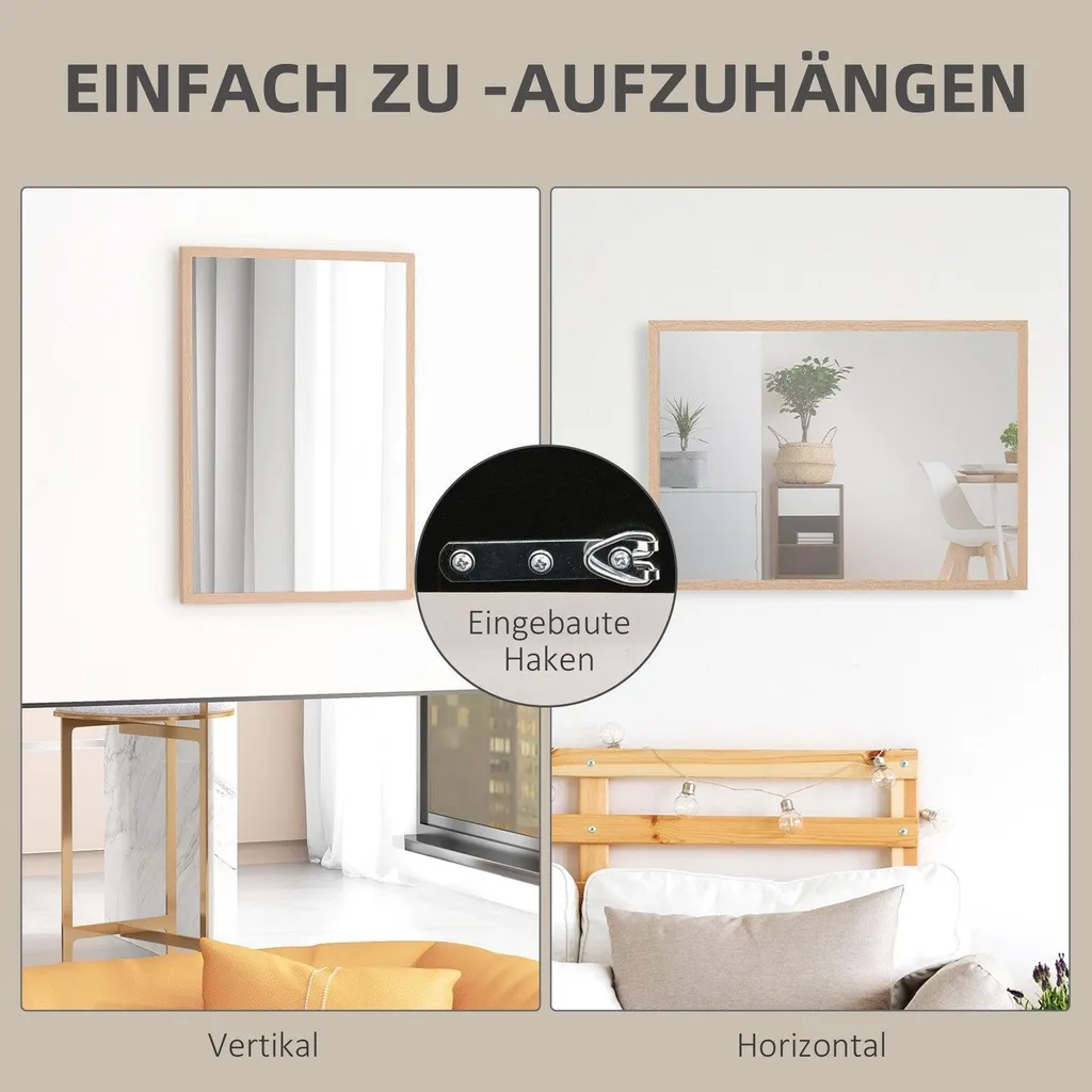 Miroir de chambre mural 50x70 cm pour agrandir l'espace et décorer - 5