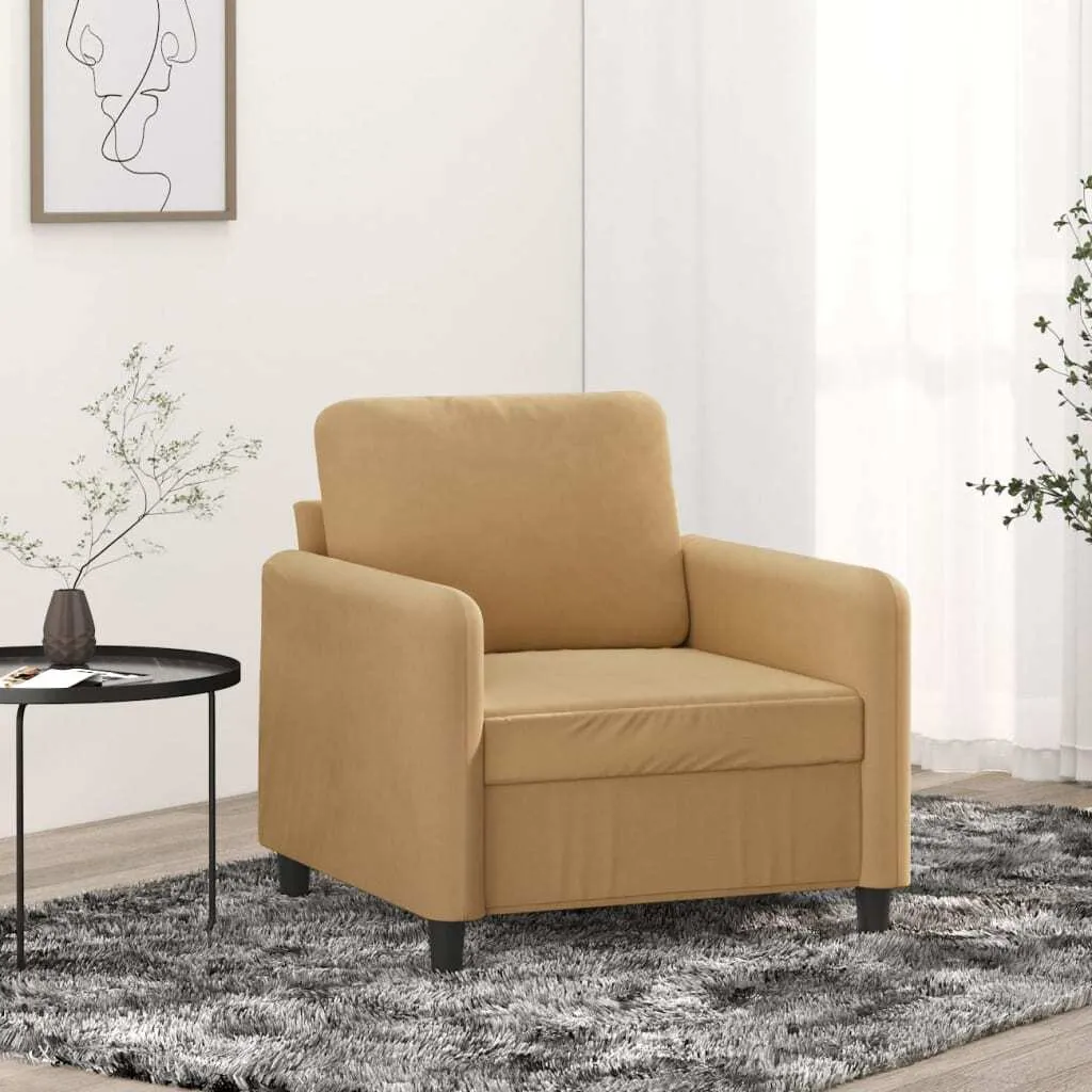 vidaXL Poltrona marrone 60 cm in velluto - 2