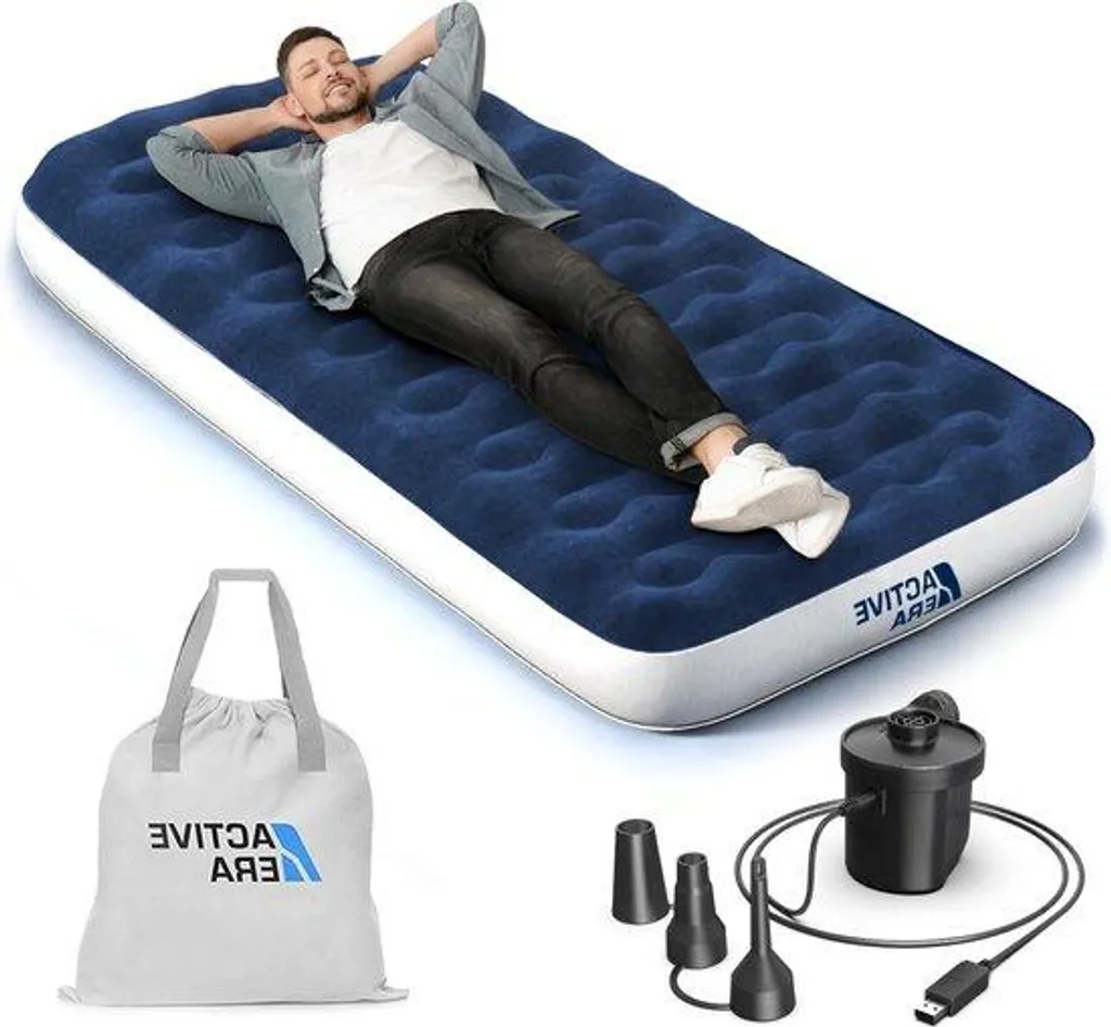 Matelas gonflable USB avec pompe à pied intégrée - Lit d'appoint 99x203