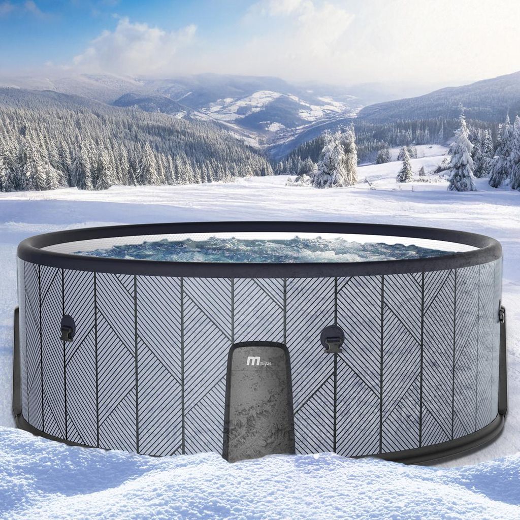 BRAST Whirlpool aufblasbar MSpa Tidal für 6 Personen | Ø173x65cm | 138 Massagedüsen in 3 Intensitäten | In- Outdoor Pool | Ganzjähriger Einsat...