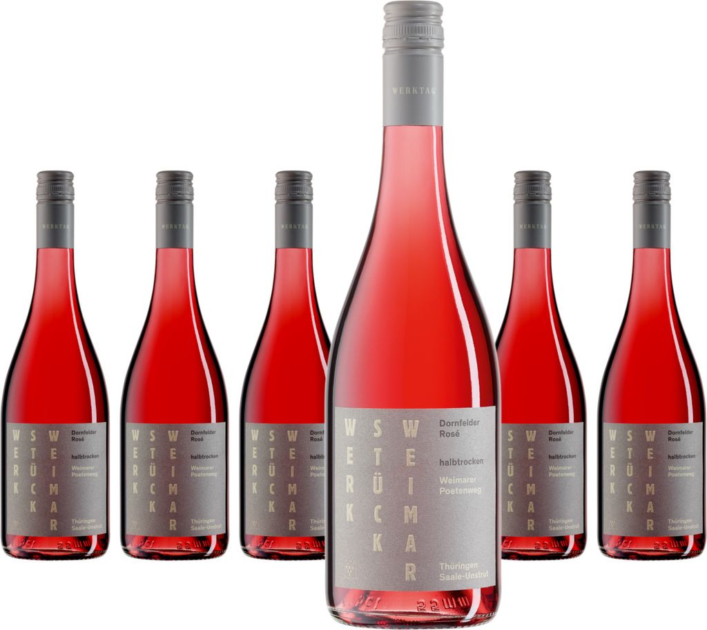 6 x Weimarer Poetenweg Werkstück Dornfelder Rosé halbtrocken