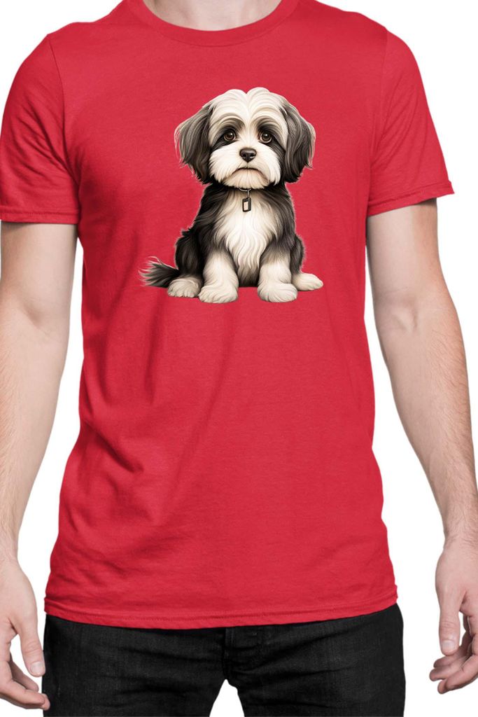 Herren T-Shirt Dogs Breeds Collie Dog Breed 005, Man 3XL / Rot